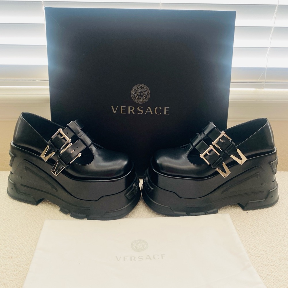 Versace Medusa Anthem Maryjane Platform Shoes